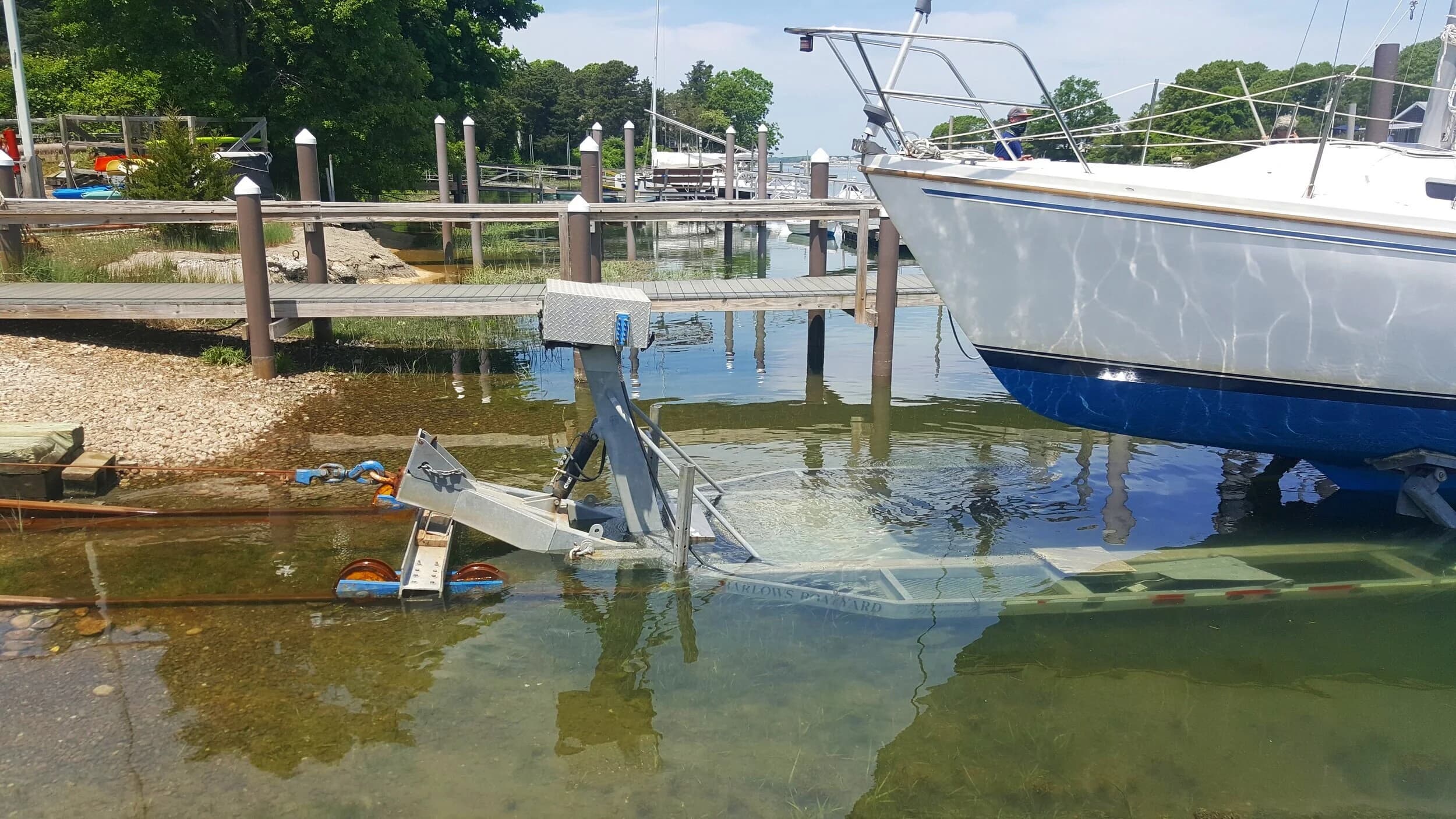 The service yard at Scallop Bay Marina